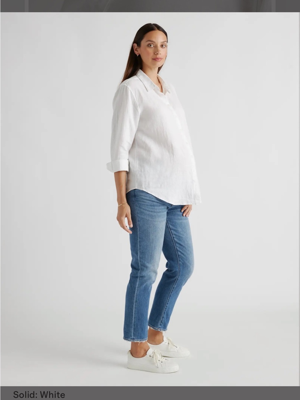 Quince European Linen Maternity Long Sleeve Shirt, NWT, XS